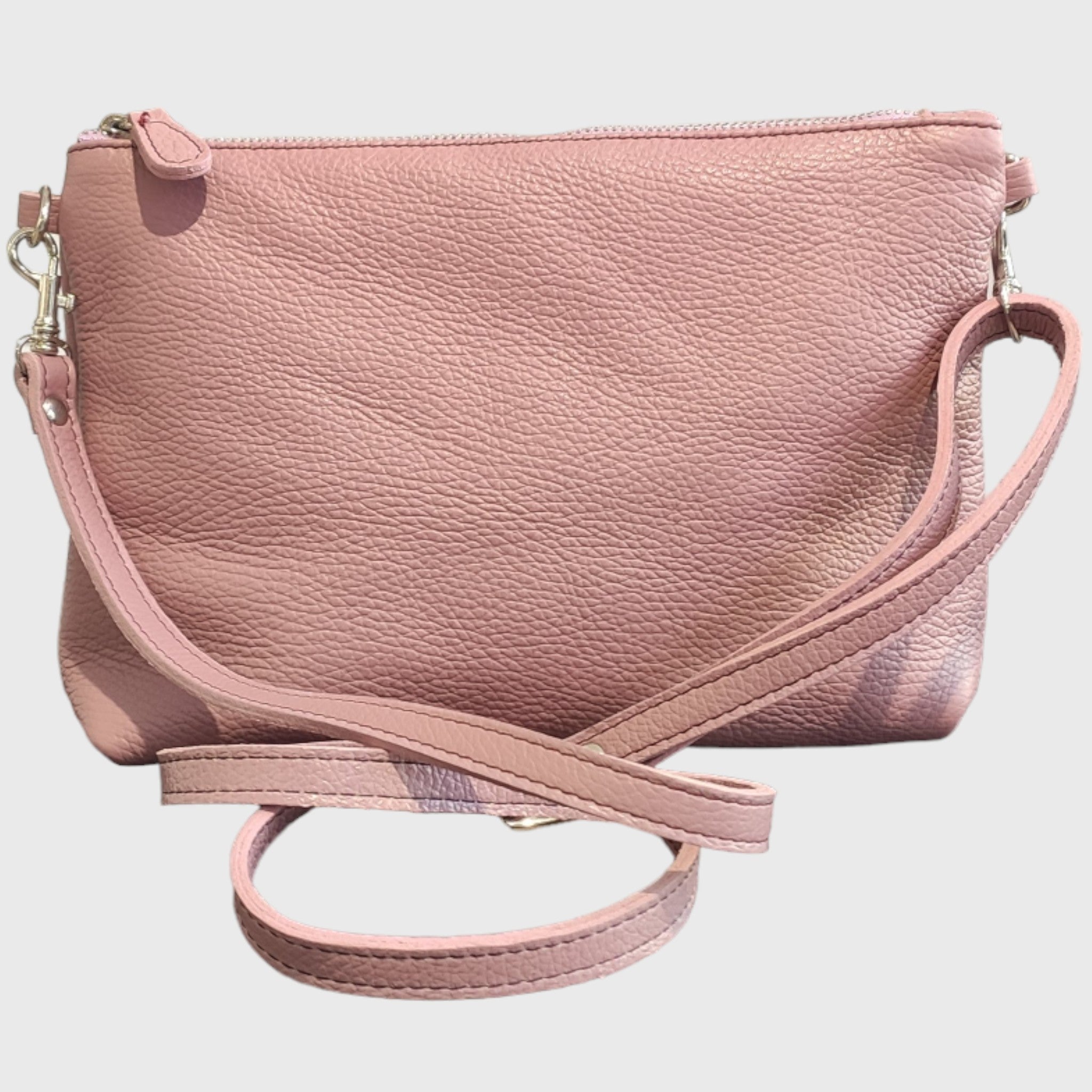 Pelletteria Pelle Nuda Milano, Artigianato italiano, Borsa donna, tracolla, Vera pelle, Martina rosa