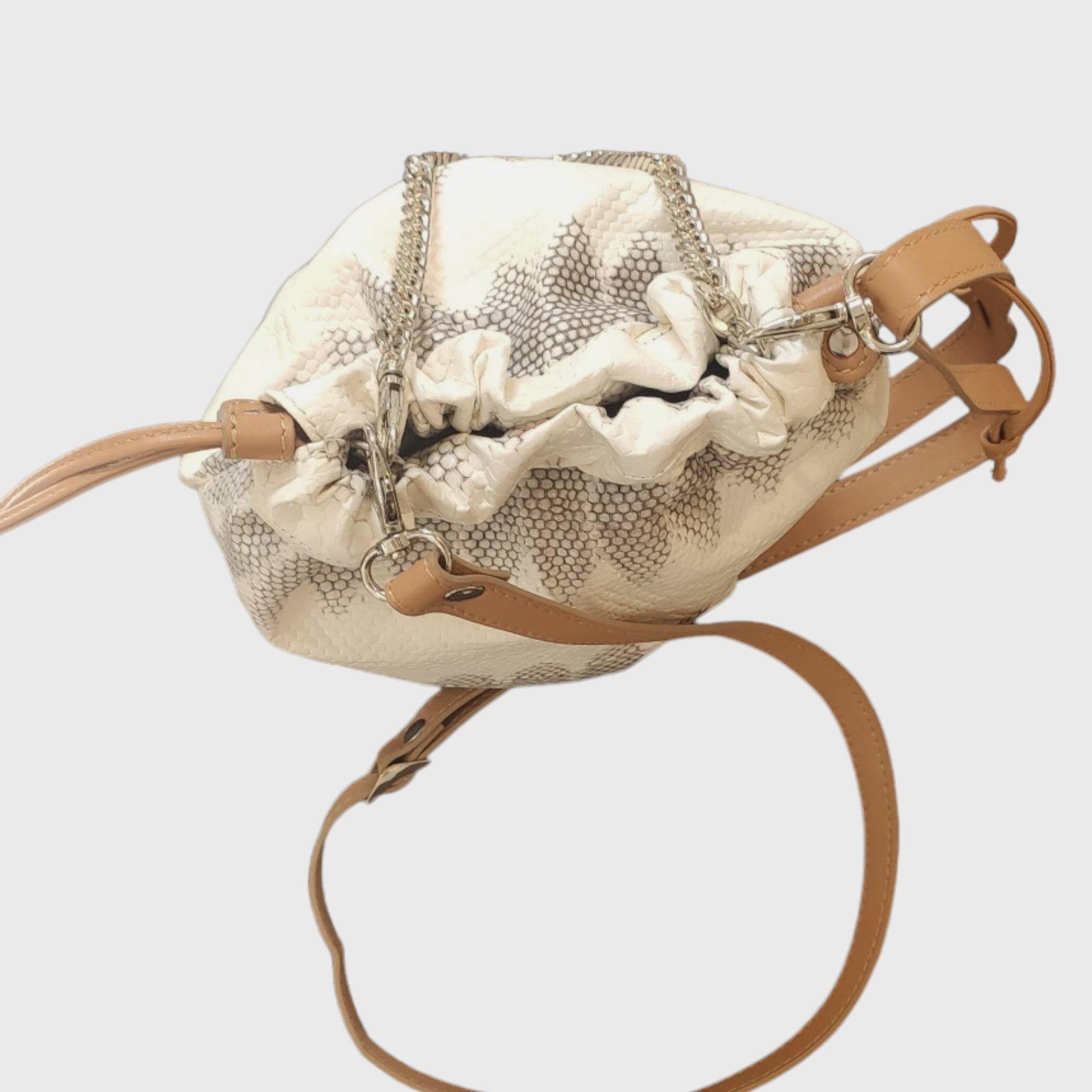 Pelletteria Pelle Nuda Milano, Borsa donna, Vera pelle, Artigianato italiano, Sacchetto alba bianco