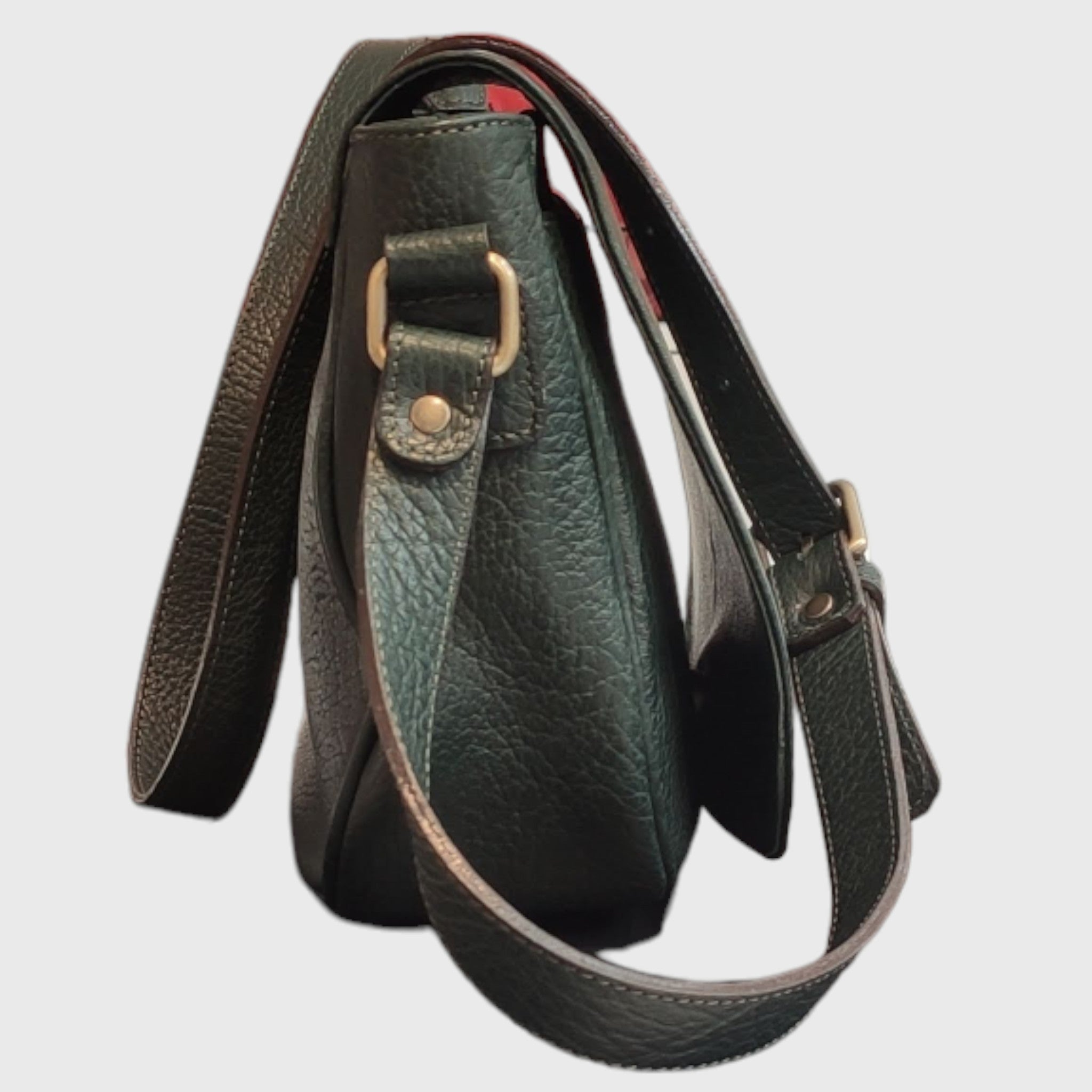 Pelletteria Pelle Nuda Milano, Artigianato italiano, vera pelle, borsa donna, Tolfa grande verde scuro