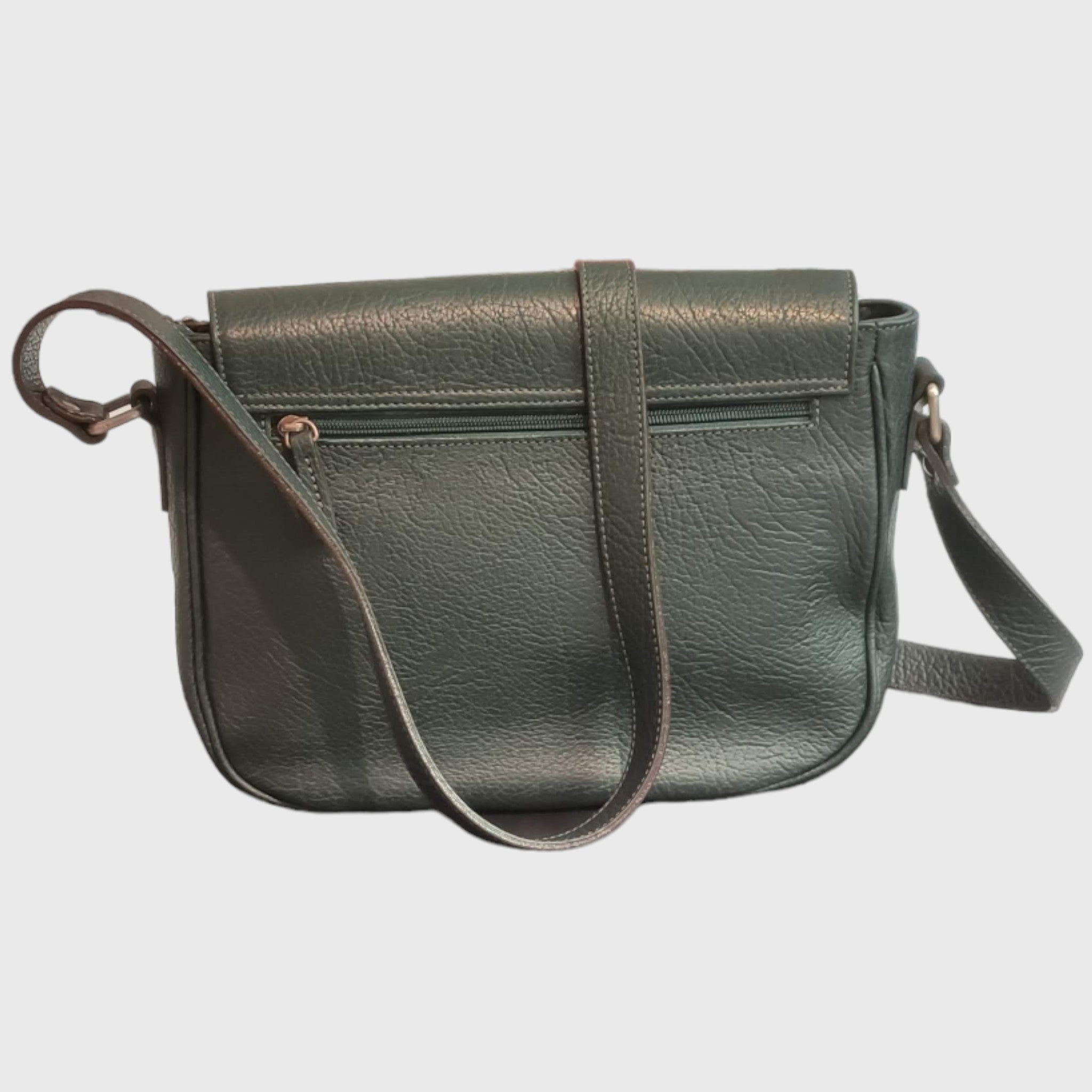 Pelletteria Pelle Nuda Milano, Artigianato italiano, vera pelle, borsa donna, Tolfa grande verde scuro