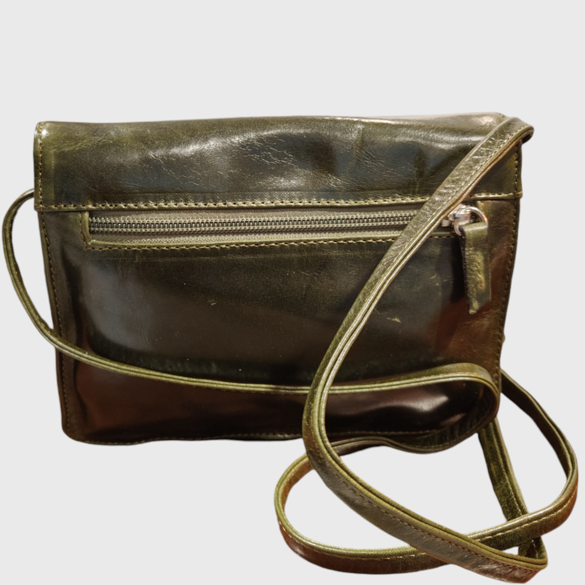 Pelletteria Pelle Nuda Milano, vera pelle, artigianato italiano, borsa donna, tre soffietti verde